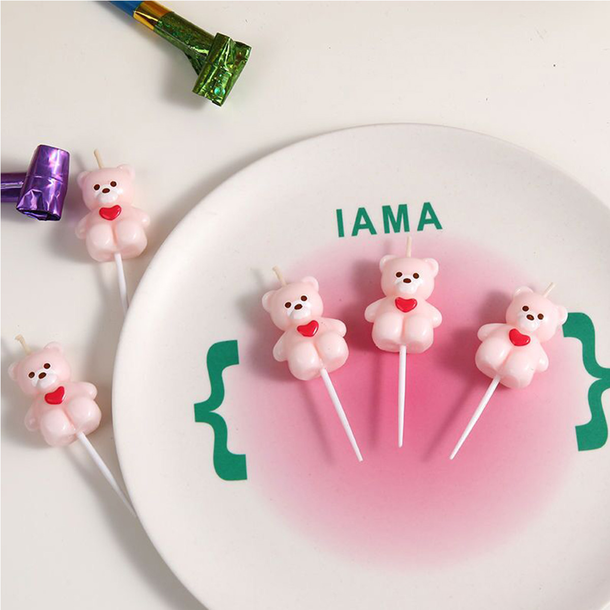 5pcs Cartoon Hug Bear Candle S - Candle Supplies Kit recensione e prezzo