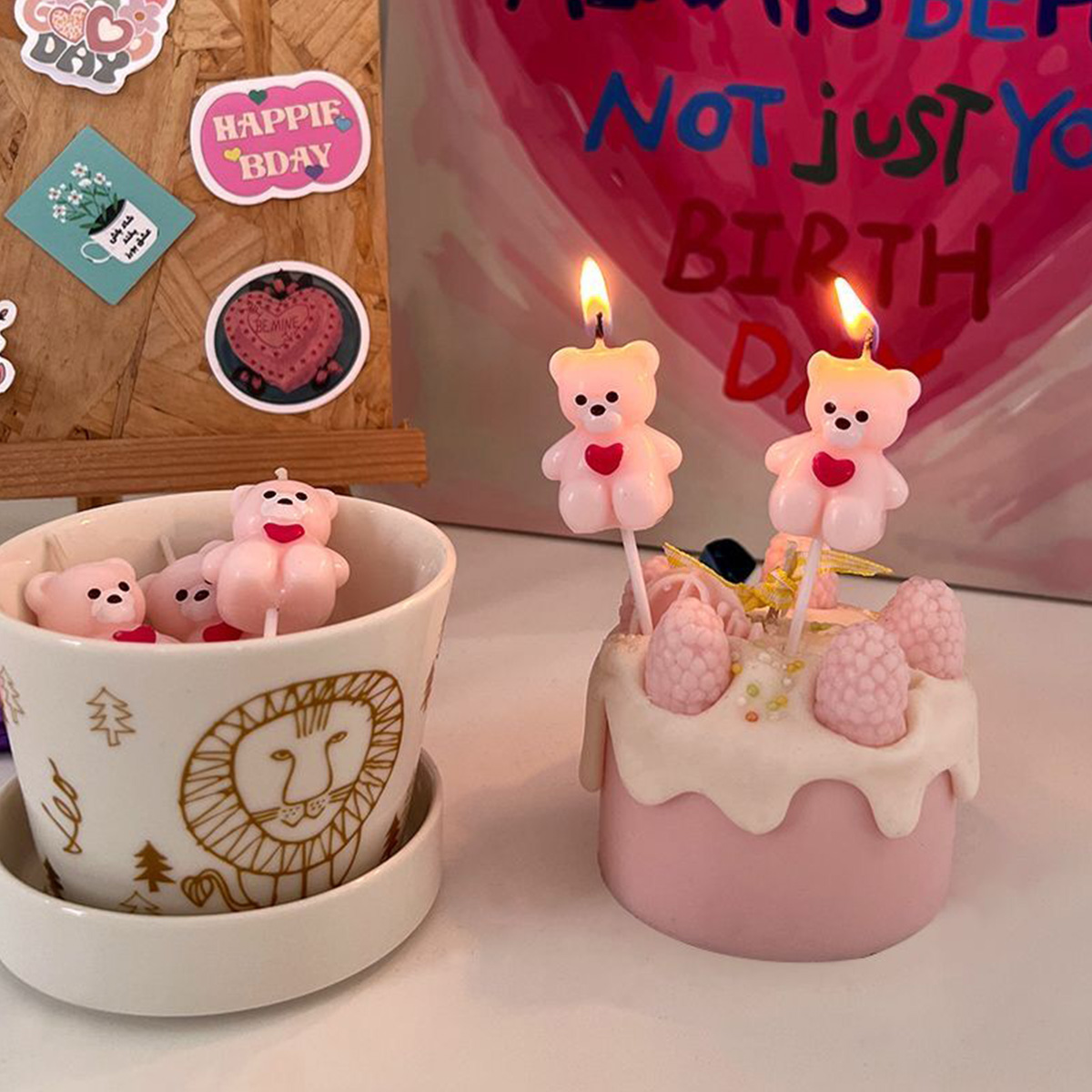 5pcs Cartoon Hug Bear Candle S - Candle Supplies Kit recensione e prezzo